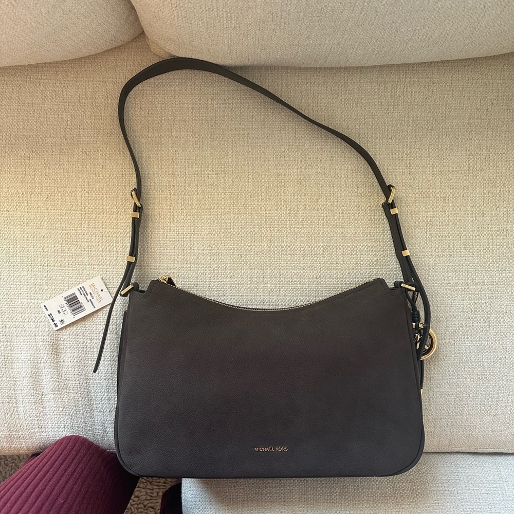 Michael Kors NWT Nolita Medium Nubuck Convertible Shoulder Bag Chocolate